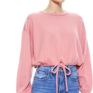 Alice + Olivia Beretta Pink Cashmere & Wool Blend Pullover Sweater